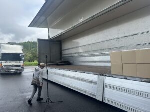 大型トラックのVR撮影